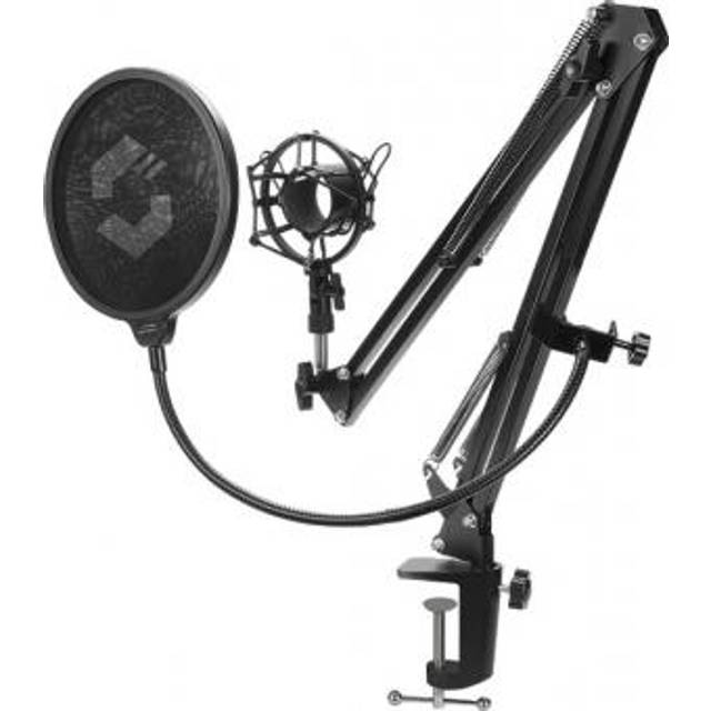SPEEDLINK Volity Streaming Accessory Set - mikrofonhållare för streamer/spel/dator/bärbar dator/bärbar dator, Shock-Mount, svart, SL-800011-BK