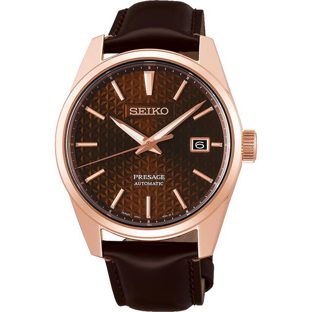 Seiko Presage Sharp Edge Brown Dial Automatic SPB170 SPB170J1 SPB170J 100M Men&#39;s Watch