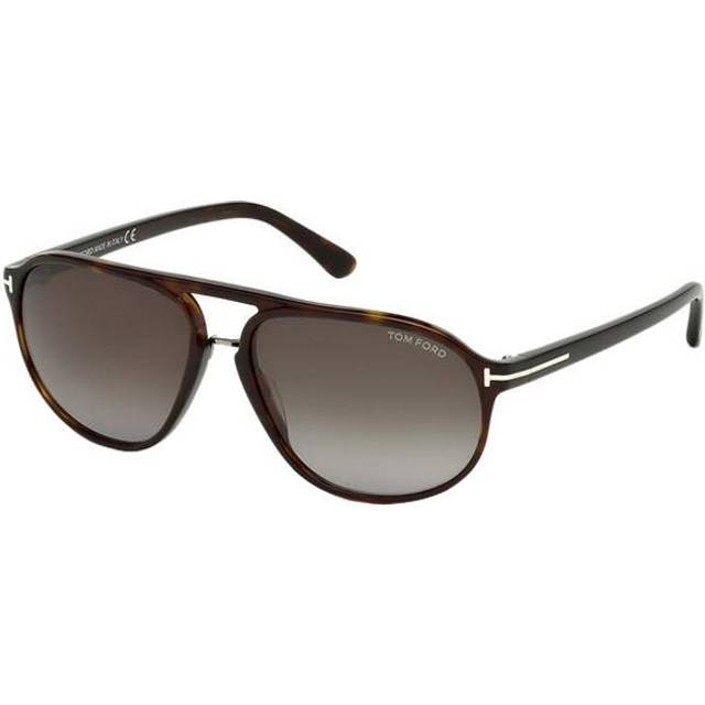 TOM FORD Man FT0447 JACOB 52B Solglasögon Acetat Havana Rök Rund Normal Skuggad