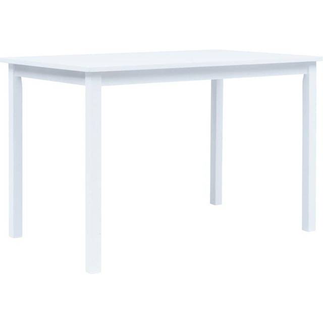 vidaXL Dining Table White and Brown 114x71x75 cm Solid Rubber Wood