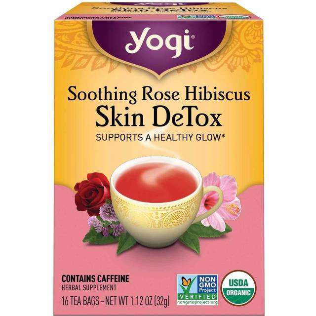Yogi Tea Skin DeTox Organic Rose Hibiscus 16 Tea Bags