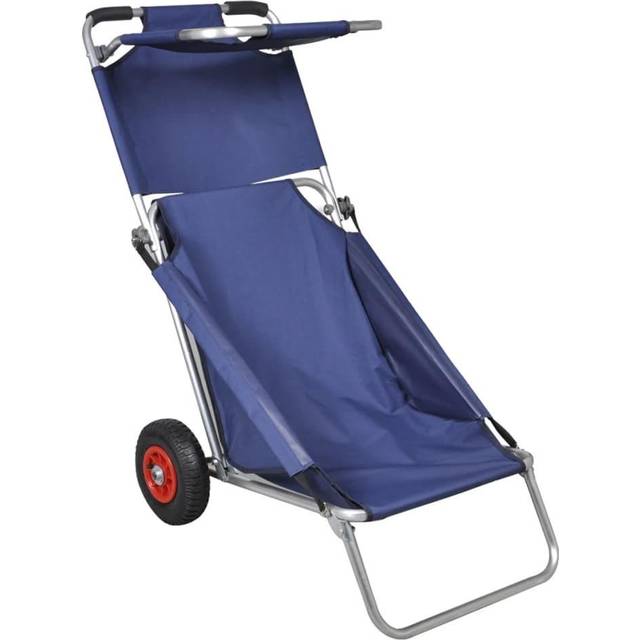 vidaXL Strandvagn med hjul hopfällbar blå