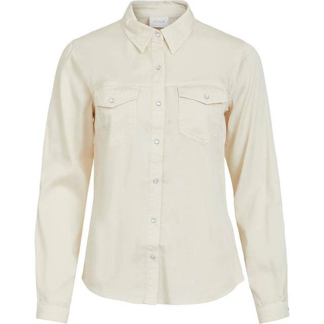 Vila - Skjorta viBista Denim Shirt - Beige