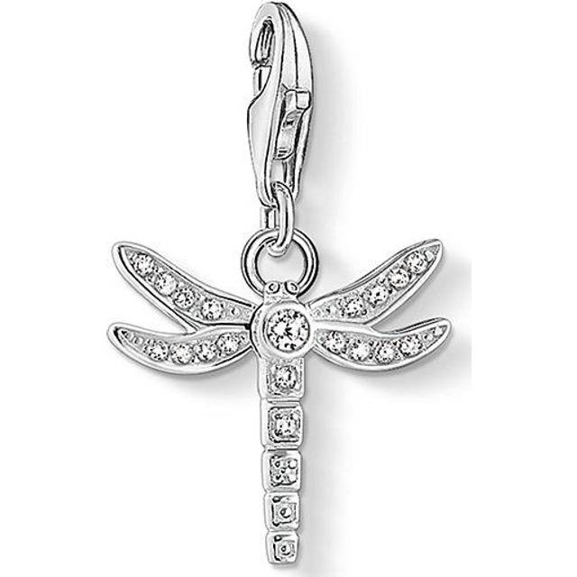 Thomas Sabo Charm pendant dragonfly white 1800-051-14 - silver-coloured/white - one size