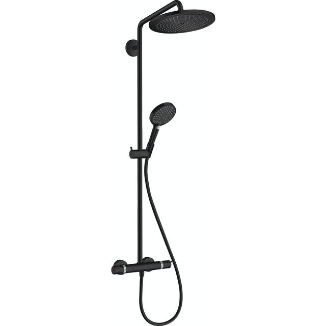 Croma Showerpipe 280 Rain Shower System -Matt Black - Hansgrohe