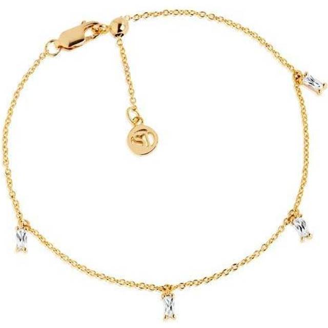 PRINCESS ANKLE CHAIN vita Zirkoner (guld)