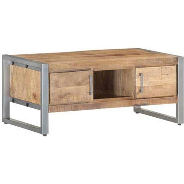 vidaXL Coffee Table 95x50x40 cm Rough Mango Wood - White