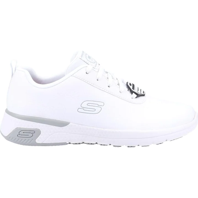 (6 UK, White) Skechers Womens/Ladies Marsing Gmina Slip Resistant Leather Trainers