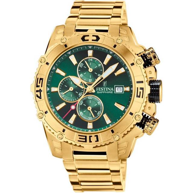 Festina Watch Chronograph Date Mens - Green