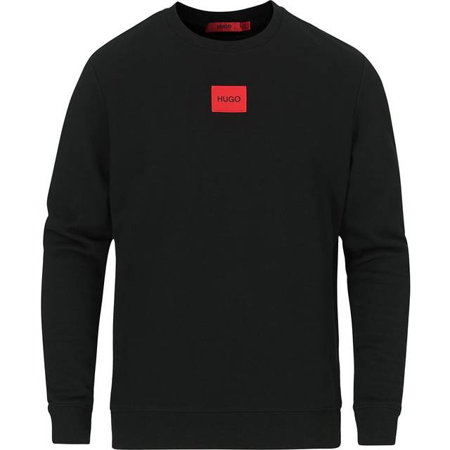 Men's HUGO Diragol212 Label Logo Mens Sweatshirt - Black 001 - Size: 40/Regular