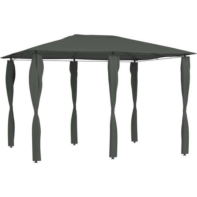 Paviljong med stolpar 3x4x2,6 m gräddvit 160 g/m²