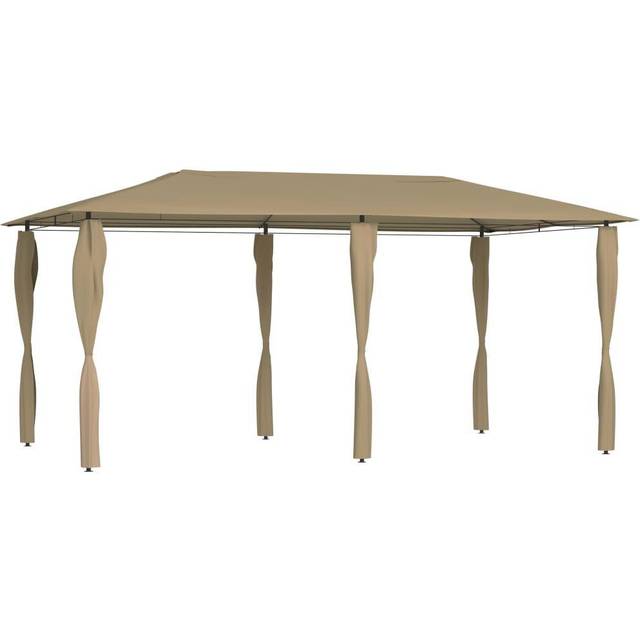 vidaXL Gazebo with Post Covers 2.98x5.3x2.59 m Cream 160 g/m²