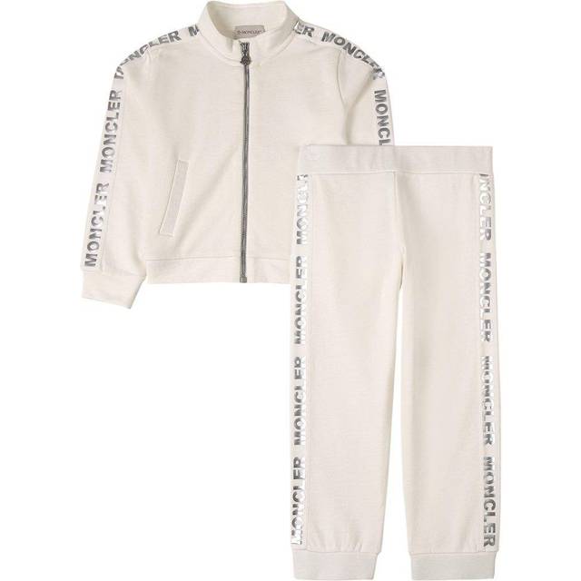 Moncler, Sport Sets, female, White, 12 Y, Girls Tracksuit with Designer Appeal