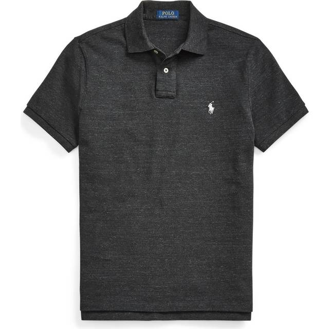 Cotton Polo Shirt in Custom Fit - Dark Grey