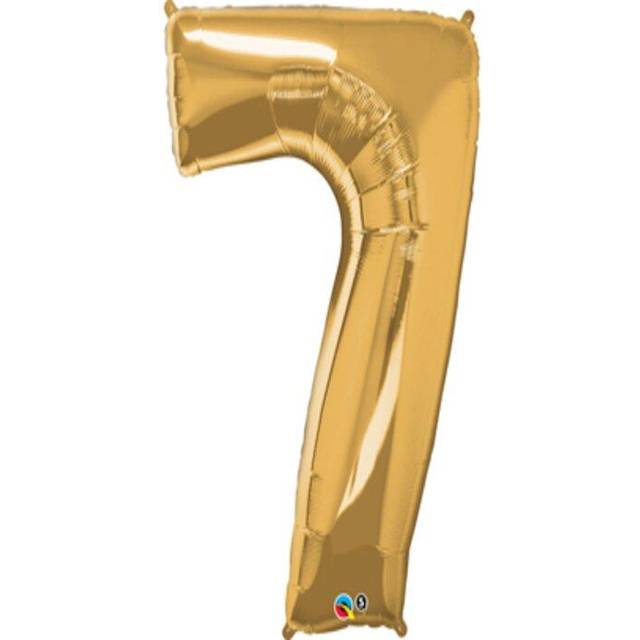 (7, Gold) Qualatex 34 Inch Metallic Number Balloons
