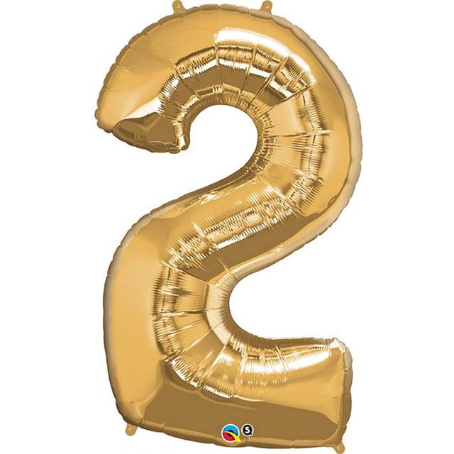 (2, Gold) Qualatex 34 Inch Metallic Number Balloons