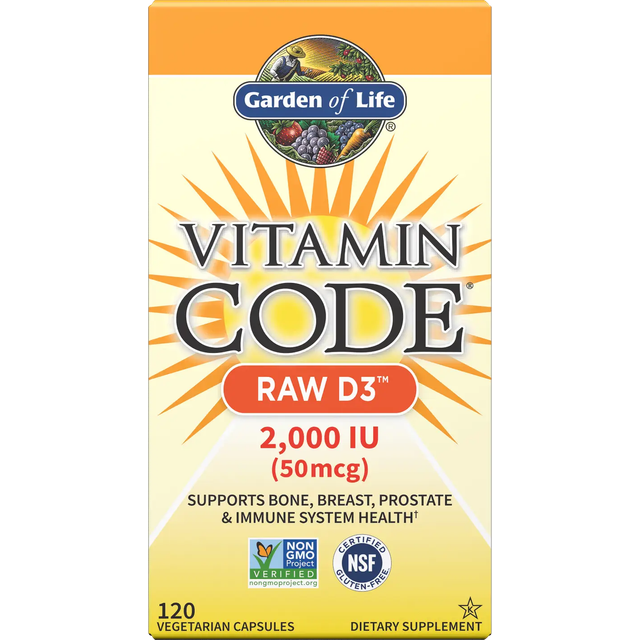 Garden of Life  Vitamin Code®  RAW D3™  120 Vegetarian Capsules