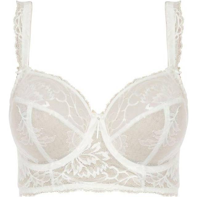 Fantasie Womens Bronte Longline Side Support Bra - Off-White Nylon - Size 30D UK BACK/CUP