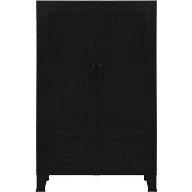 vidaXL Office Cabinet with Mesh Doors Industrial 75x40x120 cm Steel - Black