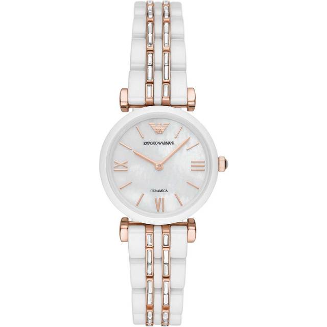 Emporio Armani Ladies White Ceramic Bracelet Watch AR70004 - Mother of Pearl