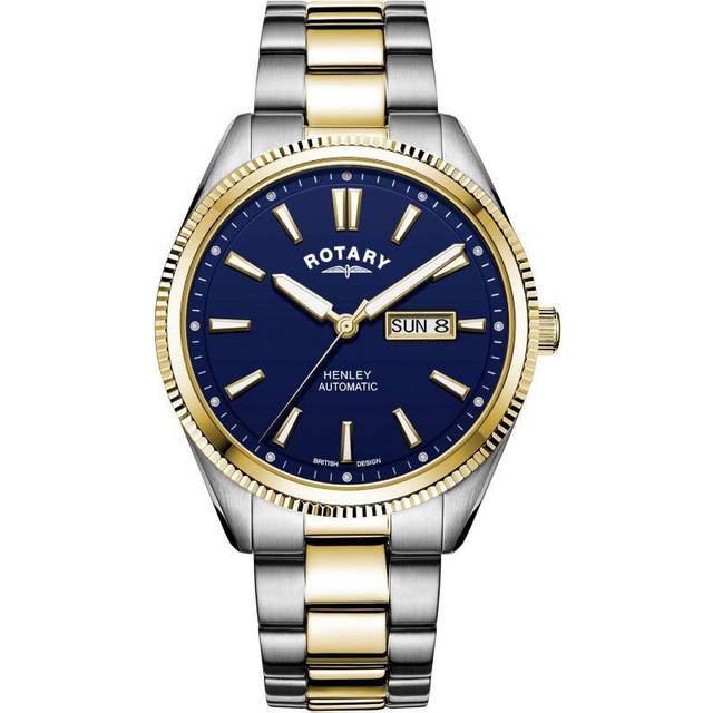 Rotary Watch Henley Two Tone Gold PVD Mens - Blue