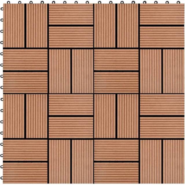 vidaXL 22 pcs Decking Tiles 30x30 cm 2 sqm WPC Brown