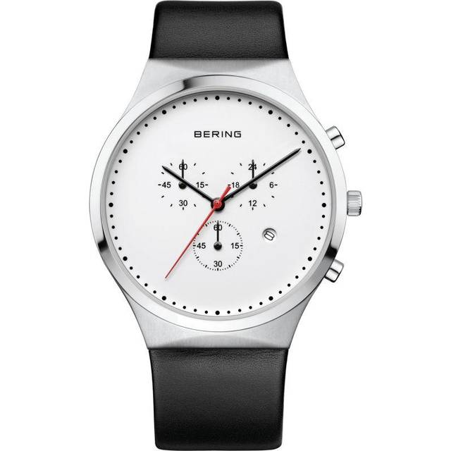Bering men's watch wristwatch chronograph classic - 14740-404 leather