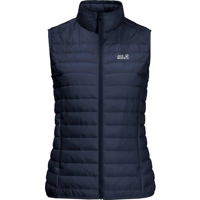 (XS, Night Blue) Jack Wolfskin Womens 2021 JWP Vest Windproof StormLock Quilted Packable Gilet