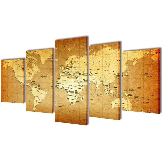 vidaXL World Map Vægdekorationer 200x100cm