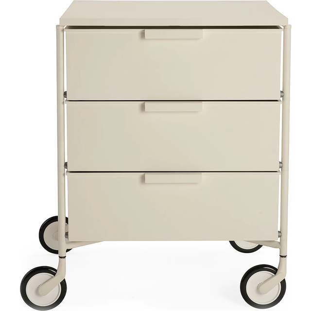 Kartell - Mobil 3 Container with wheels matt - schwarz/matt/BxHxT 49x63x47,5cm/Gestell Stahl schwarz lackiert - black (63.0 x 49.0 x 47.5cm)