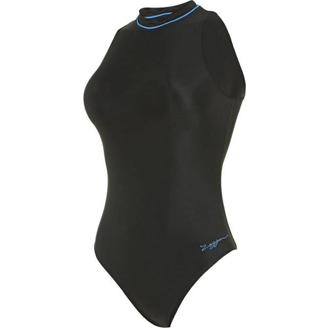 Zoggs woman's swimsuit 10black cable zipped high neck swimsuit black bg7 tub2
