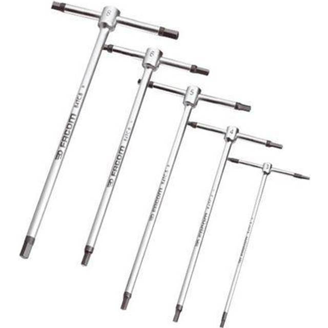 Facom 84tc.je5 5 piece t handled hexagon key set 3-8mm heavy duty allen handle