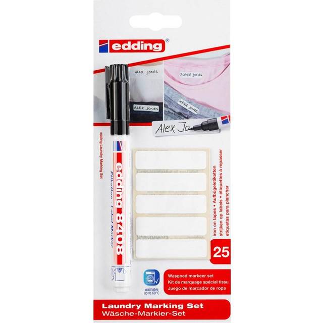 Edding Laundry Marking Set Pen And Labels, Black
