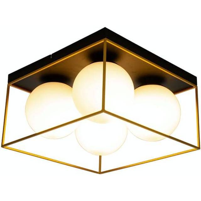 Astro Plafond Svart/Guld/Opalvit E27
