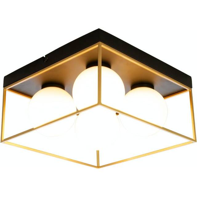 Astro Plafond Svart/Guld/Opalvit G9