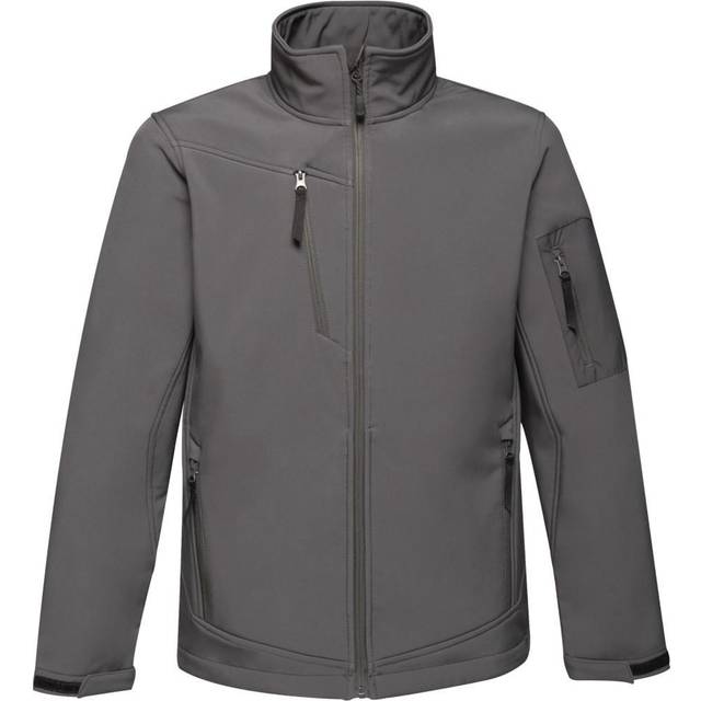 (S, Seal Grey/Black) Regatta Standout Mens Arcola 3 Layer Waterproof And Breathable Softshell Jacket
