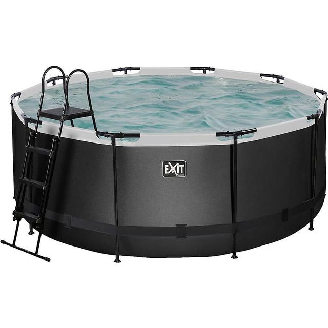 Exit Svart Leather Pool Ø360X122Cm Med Filterpump - Svart