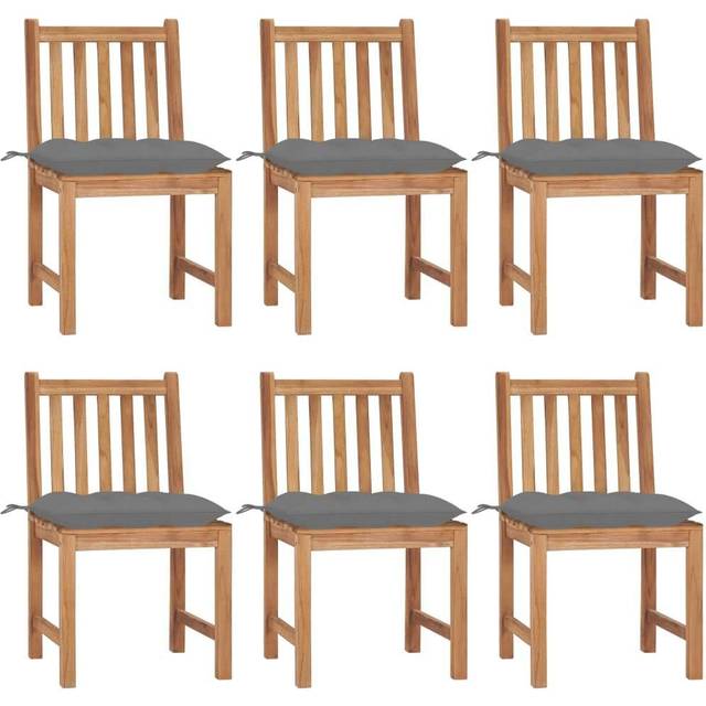 vidaXL Garden Chairs 6 pcs Solid Teak Wood - Brown