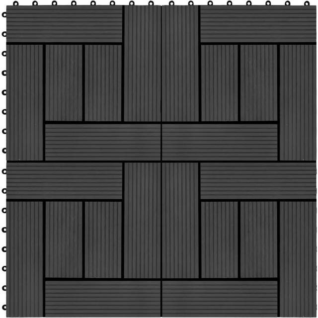 vidaXL 22 pcs Decking Tiles 30x30 cm 2 sqm WPC Black