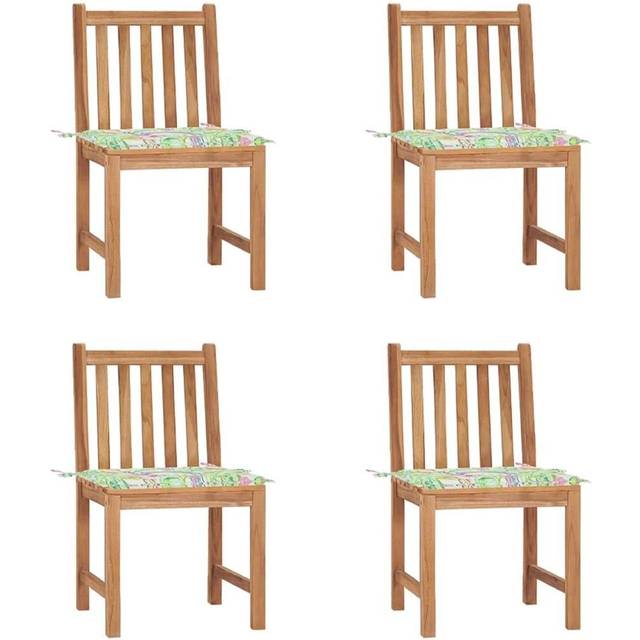vidaXL Garden Chairs 4 pcs Solid Teak Wood - Brown