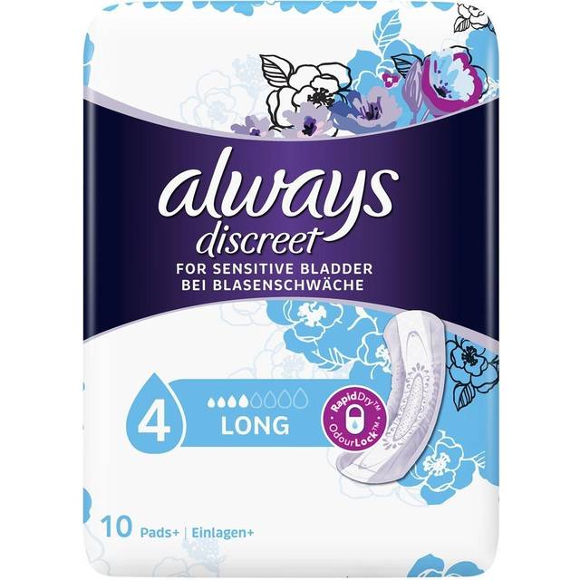 Always Discreet Incontinence Pads Long for Sensitive Bladder