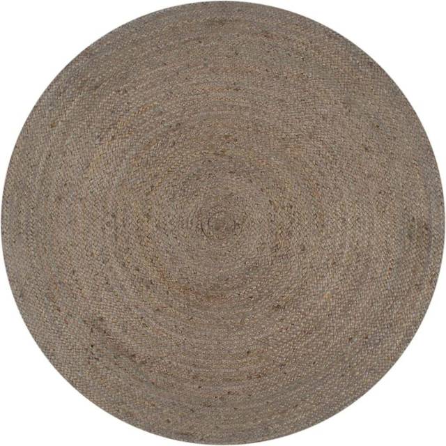 vidaXL Handmade Rug Jute Round 150 cm Grey