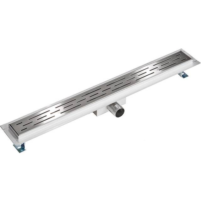 Tectake Channel Drain Made Of Stainless Steel - Low 90cm, Grey