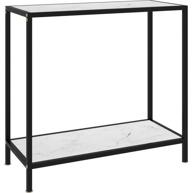 vidaXL Konsolbord svart 80x35x75 cm härdat glas