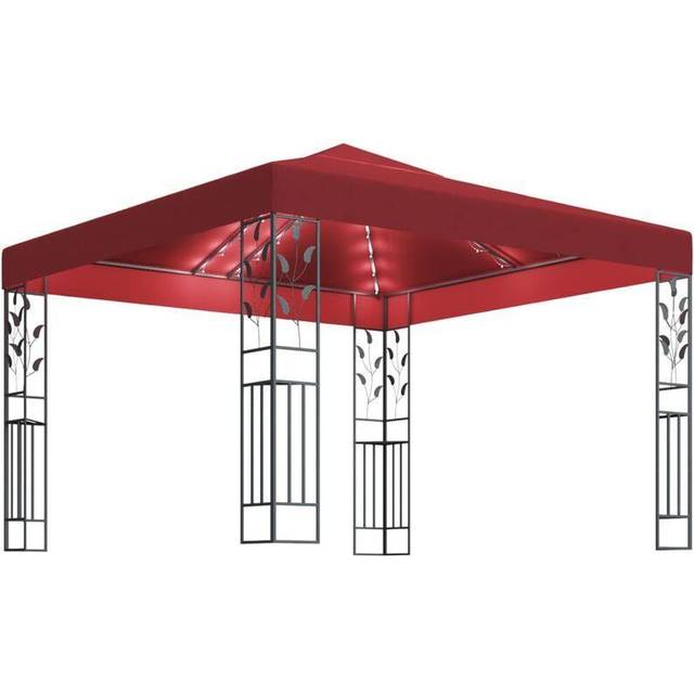 Paviljong med ljusslinga LED 3x3 m vit