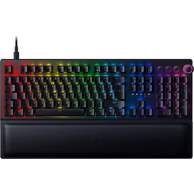 Razer BlackWidow V3 Pro (Green Switch) – Trådlöst mekaniskt speltangentbord (klickande mekaniska brytare, RGB Chroma, handledsstöd, Bluetooth, USB-C) QWERTY amerikansk layout | svart