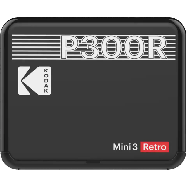 Kodak mini 3 retro black portable photo printer with 60 sheets