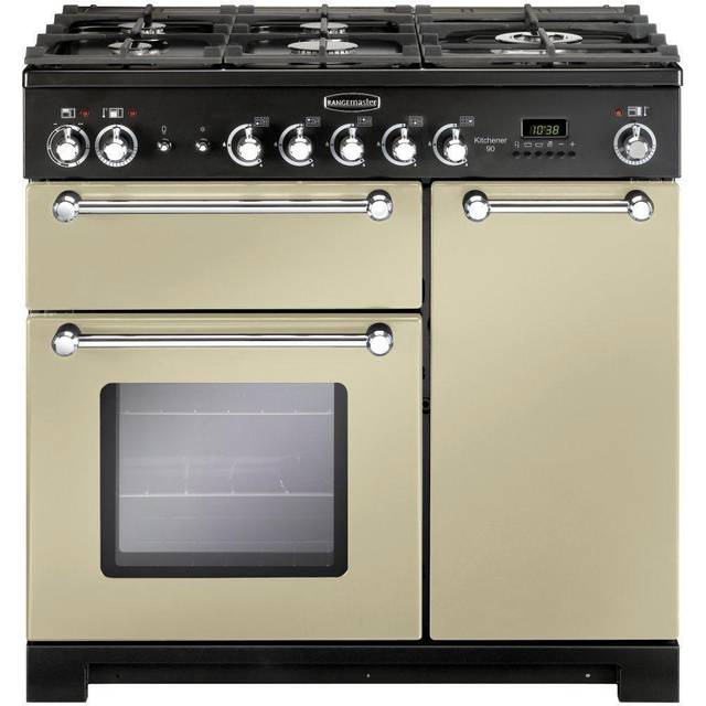 Rangemaster KCH90DFF Range cooker Dual Fuel - Black / Chrome