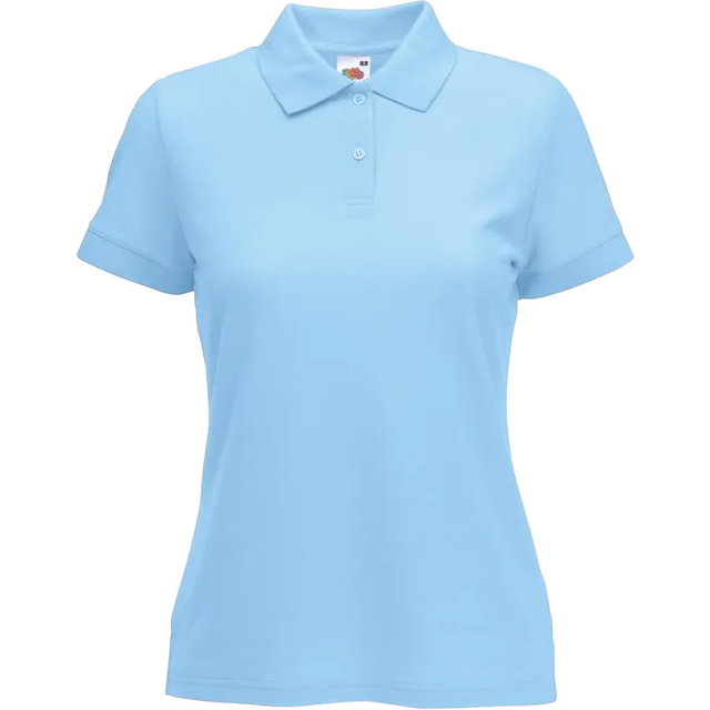 (S, Sky Blue) Fruit Of The Loom Womens Lady-Fit 65/35 Short Sleeve Polo Shirt