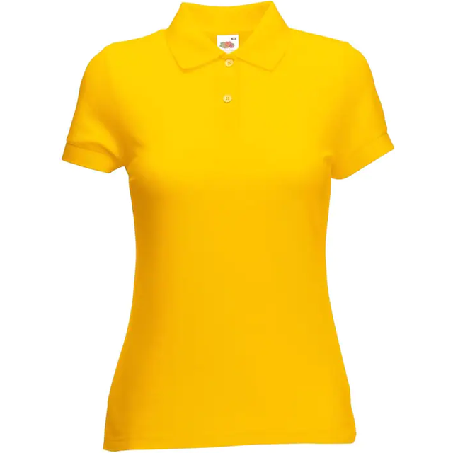 (S, Sunflower) Fruit Of The Loom Womens Lady-Fit 65/35 Short Sleeve Polo Shirt